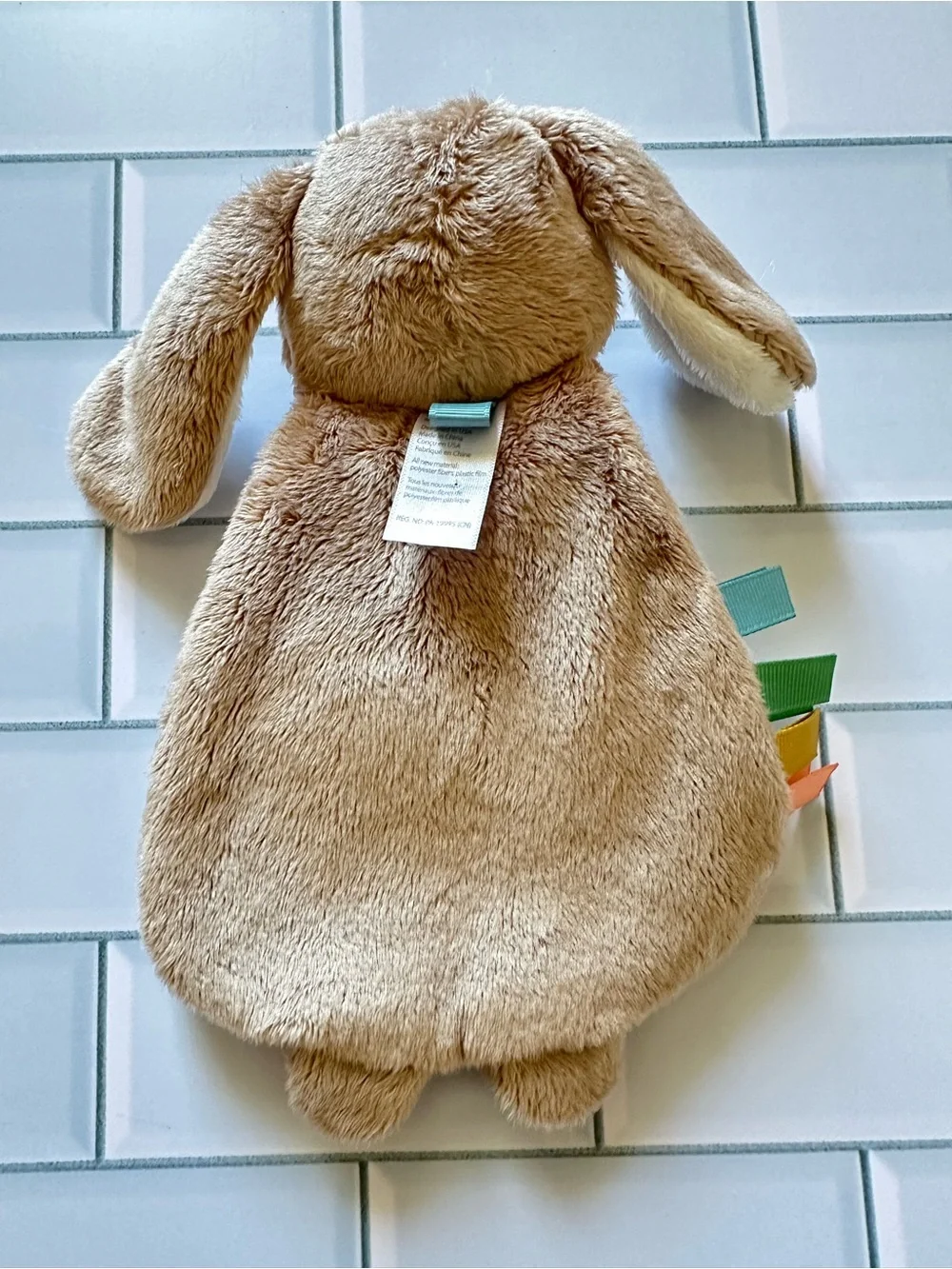 Itsy Ritzy Plush Bunny Comforter with Mint Teether